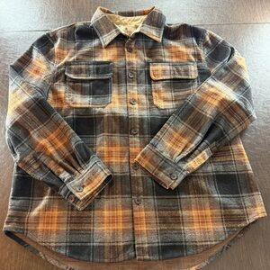 RAINFOREST Men's Orange and Black Plaid Shirt Sz XL